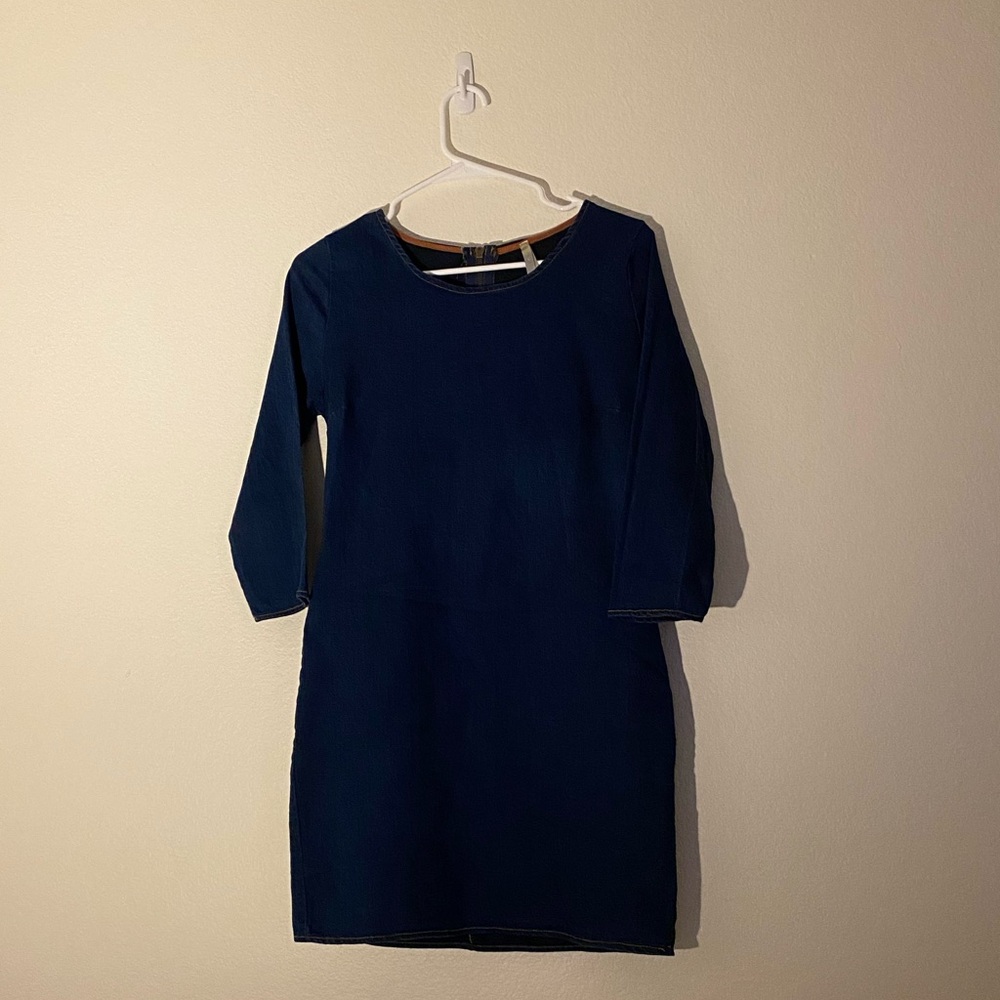 Mona B Denim BodyCon Dress with Zipper Size Large Made in USA